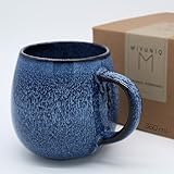 Kaffeetasse groß 360 ml aus Steingut | Cappuccino Tasse & Teetasse | Handveredelt, spülmaschinenfest | Premium Kaffeebecher in Geschenkverpackung