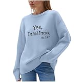 Ugly Christmas Sweater Weihnachtspullover Damen Lustige Weihnachten Ugly Sweatshirt Baumwolle Pulli Basic Rundhals Hirschkopf Muster Weihnachtskostüm Christmas Xmas Pulli Weihnachtskleidung