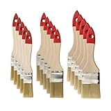 M7 15 STK. Flachpinsel-Set: 1“ – 5 STK. (ca. 25 mm), 1,5“ – 5 STK. (ca. 38 mm), 2“ – 5 STK. (ca. 50 mm) Serie 30, Lackierpinsel mit Synthetischen Borsten, Malerpinsel mit Naturholz und Stahlzwinge