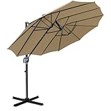 RANSENERS Ampelschirm Doppelsonnenschirm Oval 400x240cm - Schirmständer Optional - Sonnenschirm mit 360° Drehbar - UV50+ Stoff Schützen Sie sich vor Sonnenstrahlen im Garten