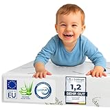 DOLCI SOGNI Stubenwagen Matratze 50x83 cm – 8 cm Dicke, CertiPUR™ – Babybett Matratze für Neugeborene & Kleinkinder – Aloe Vera Bezug – Kindermatratze 50x83