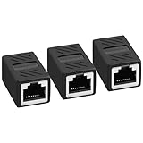 AXFEE RJ45 Kupplung Cat7, 3 Stück CAT6 Kupplung Verbinder, lan Verbinder für lan kabel, Lan Kabel Verlängerung, LAN Verbinder Netzwerkkabel, Ethernet Kabel Patchkabel für Cat 7 Cat6 Cat5 Cat5e