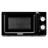 MEDION Mikrowelle (20 Liter, 700 Watt, klein kompakt und platzsparend, 5 Mikrowellenstufen, Auftaufunktion, Timerfunktion, MD11475) schwarz