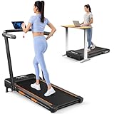 Fithrill Walking Pad Laufband mit automatischer Neigung, 136 kg Gewichtskapazität, unter dem Schreibtisch, Laufband für Zuhause/Büro, 9 % Steigung, Laufband mit 3 Steigungen, Orange
