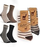 Bobelle Wear 4 Paar Alpaka Socken Herren Damen, Wollsocken Wintersocken Warme Flauschige Strick Thermosocken (DE/NL/SE/PL, Numerisch, 35, 38, Regular, Regular, Multicolor01)