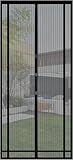 Sekey Fliegengitter Balkontür zuschneidbar – Magnet & selbstklebend, ohne Bohren | Insektenschutzvorhang für Balkon-, Terrassen- und Zimmertüren, 130x220 cm, Schwarz