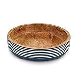 Indus Lifespace Dekorative Schalen aus Mangoholz für Heimdekoration, einzigartige Tischdekoration für Bauernhaus, rustikaler Stil (25,4 x 25,4 x 6,35 cm)