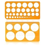 2 Stück Kreis Schablone Vorlage, Kreisschablone zum Zeichnen, Transparent Orange Quilling Lochschablone, Kreis Lineal für Zeichenhilfen, Multifunktionale Geometrische für Büro und Schule Vorlagen