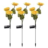 JOSEPHVIER Solarleuchten für Den AußEnbereich, Gartendekoration - 3Er-Pack Solar-Gartenleuchten mit 9 Sonnenblumenlichtern, Wasserdichte Solar-AußEnleuchten
