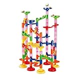 mewmewcat Murmelbahn BAU Kugelbahn Rennstrecke DIY Gebäude Eisenbahn 105 Stück Set Kinder 3D Labyrinth Ball Roll Spielzeug Kinder