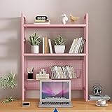 MESCXTY 2-stufiger Schreibtischaufsatz für Computer, Studentenwohnheim, Schreibtischregal mit Lochwand, Metall-Arbeitsplattenaufsatz für das Homeoffice (75 x 98 x 22 cm (30 x 39 x 9 Zoll), Rosa)