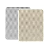 2 Stück Katzenklo Matte 55 x 75 cm, EVA Katzenstreu Matte Katzenklo Unterleger Waben Design Katzentoilette Vorleger Wasserdichte Doppelte Schichte Entwurf Bienenwabe Matte Katzenmatte für Litter (C)