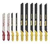 kwb 10-teilig Stich-Sägeblatt-Set mit Einnocken-Schaft - Universal-Set für Metalle und Holz - Holz-Sägeblätter für diverse Schnitte - Metall-Sägeblätter für dünne Bleche