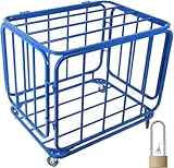 Metallwagen mit Rollen, zusammenklappbarer Käfig für Fußball, Volleyball und Tennis, ideal für die Schule (Größe: 90 x 70 x 80 cm
