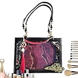 Bohany Damen-Handtasche, stilvolle lässige Umhängetasche, ästhetische Tragetasche für Reisen, Urlaub, Dates, Urlaub, Fotografie, Spazierengehen, Einkaufen, Streetwear-Aktivitäten, schwarz / rot, Refer