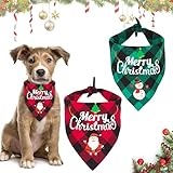 JOKILY 2 Stücke Weihnachten Haustier Bandanas, Halstuch Hund, Schal Halstuch für Weihnachten Haustier Kostüm, Dreieck Haustier Lätzchen für Haustier Weihnachten Kostüm Dekoration Zubehör (2A)