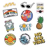 10 Stück Patches zum Aufbügeln Bestickte Aufbügler mit Nähset Ananas Regenbogen Aufnäher Buchstaben Bügelbilder für Rucksäcke Jeans Jacken Kleidung zum Basteln Bügelflicken Kinder