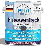 Plid® Fliesenfarbe Badezimmer & Küche [FEUCHTIGKEITSBESTÄNDIG] Fliesenlack Anthrazitgrau 0.75l fürs Bad - Fliesen neu streichen & lackieren im Innenbereich - 3in1 Fliesen Farbe Lack - Made in Germany