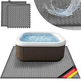 tillvex® Whirlpool Unterlage eckig 200 cm | Bodenmatte Poolunterlage Matte viereckig Outdoor Whirlpools | Thermo Bodenschutzmatte Pool Untergrund | Bodenschutz Bodenplatte schützt & isoliert (Grau)