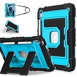 Juaupepo Kindertasche kompatibel mit iPad (A16) 11 11-Zoll 2025, iPad 10 10,9-Zoll 2022, strapazierfähige, stoßfeste und robuste Schutzhülle mit Kickstand/Schultergurt/Stifthalter für iPad 11/10