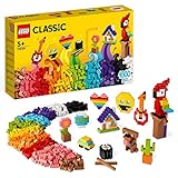 LEGO 11030 Classic Großes Kreativ-Bauset Konstruktionsspielzeug-Set, Baue EIN Smiley Emoji, Papagei, Blumen & mehr, kreative Bausteine für Kinder, Jungen, Mädchen ab 5 Jahren