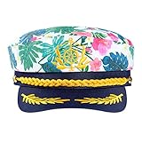 SOIMISS Yacht Kapitän Hut Mütze Seemann Hüte Stickerei Matrosen Kapitänsmütze Marine Admiral Kostüm Mütze Für Damen Herren Erwachsene (Weiß)