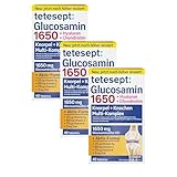 tetesept Glucosamin 1650-3 × 40 Tabletten - Nahrungsergänzungsmittel für gesunde Knochen und Knorpel - Multi-Komplex Formel mit Glucosamin, Hyaluron und Chondroitin