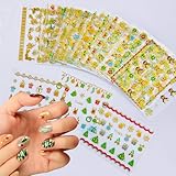 JMEOWIO Nagelsticker Weihnachten Gold 30 Blatt Nail Art Sticker Selbstklebend Nagelaufkleber Dekoration Nageldesign Zubehör