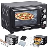 STEInBORG Mini Backofen 25 Liter | Pizza-Ofen | 3in1 Backofen | Minibackofen | Miniofen | Krümelblech | Ober-/Unterhitze | Konvektion | 60 minTimer | 1.600 Watt