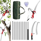 RITHRY Astschere Teleskop, 82-430cm Teleskop Astschere, mit Teleskopstiel, Einstellbare Länge Seilzug Gartensäge Baumsäge, Leichter Edelstahl Teleskopsäge Hochentaster, Manuell Baumschere für hohe Äst