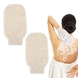 Ouligay 2 Stück Sisal Duschhandschuh Sisal Exfoliating Gloves,Natürlicher Peelinghandschuh Körper,Scrubhandschuh für Den Körper,Dusche Schrubben Handschuhe Peeling Werkzeuge für Männer Frauen Kinder