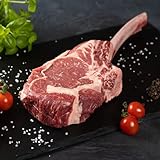 WURSTBARON® Premium Tomahawk Steak, frisches Rib-Eye vom Jungbullen, aromatisches und saftiges Grillfleisch, Premium-Qualität aus Bayern, ca. 800 g