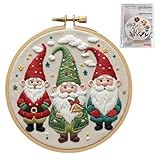 PDirat Stickset Weihnachten, Stickpackung Für Erwachsene, Kreuzstich Stickerei Set Mit Weihnachtlichen Motiven, Häkelset Weihnachten Ohne Stickrahmen, Ideal Zum Selbermachen Und Verschenken