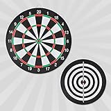 NEVYTOL 43cm/17’’ Dartscheibe, Dartscheibe Kinder mit 6 Stück Darts, 2 Modus Dartscheibe Steeldart, für Drinnen und Draußen Geeignet