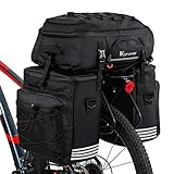 XIQI Fahrrad Gepäckträgertasche Wasserdicht, 3 In 1 Fahrradtasche Gepäcktaschen, 48L Fahrradtaschen-Set, Fahrradtaschen,Rucksack und Umhängetasche, Multifunktionale Gepäcktaschen für e Bike MTB