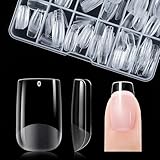 Gelike ec Kurze Quadrat Nagelspitzen – Vollständige Abdeckung Kurze Weiche Gelspitzen Tips nageltips Vorpolierte Künstliche Nagelspitzen aus PMMA-Harz für Frauen,Salon,12 Größen,120 Stück