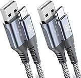 sweguard USB C Kabel 3.1A [2Stück 2m] Schnellladung,USB C Nylon Ladekabel Samsung Schnellladekabel für iPhone 16 15 Pro Max, Ladekabel Samsung S22 S21 S20 S10 S9 S24 S23 Note 20,A72 A71 A52 A51,Pixel