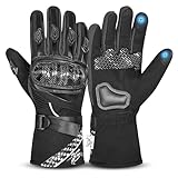 BEAST RAGE Winter Motorradhandschuhe, Thermo Motorradhandschuhe wasserdicht Winddicht für Männer und Frauen warme Motorradhandschuhe mit Touchscreen für Motocross-Rennen (Schwarz, XL)
