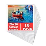 Leinwand zum Bemalen Set Aus 100% Baumwolle (10er Pack) – 20 x 20 cm, Vorgespannte Weiße Künstler Panel Leinwand zum Bemalen - Geeignet für Acryl und Öl Malerei Sowie zum Skizzieren und Zeichnen