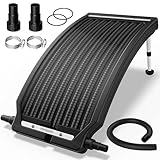 Monzana® Sonnenkollektor Pool 112x55x14cm 10000 L/h Höhenverstellbar 32/38mm Anschluss UV-Beständig Erweiterbar Poolheizung Solar Heizung Wasser