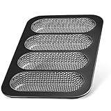 LINFELDT® Mini Baguette Backform je18x7cm - Antihaft & Rezept Inkl. - Mini Brotbackformen Ideale Hitzeverteilung Extra Knusprig Kleines Backblech 35 x 22 x 3cm