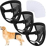 3er Pack Hunde Läufigkeit Unterhose Hunde Windeln mit 9 Damenbinden Waschbare Schutzhose für Hündinnen Waschbare Schutzhose, Schwarz (XL)