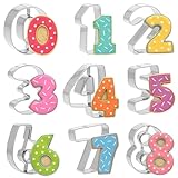 Kleine Zahlenausstecher aus Edelstahl, 9-teiliges Set (0-9) – ca. 5 cm, Keksausstecher für Plätzchen, Fondant | Mit 6/9 Umkehrfunktion | Ideal für Kindergeburtstag & Backprojekte