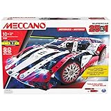 Meccano 25-in-1 Motorized Supercar STEM Model Building Kit with 347 Parts, Real Tools and Working Lights, Kids Toys for Ages 10 and Up