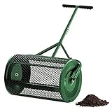 Kompoststreuer Torfmoosstreuer - Leichter Metallgitterstreuer zum Pflanzen und Säen - Verstellbarer T-förmiger Griff - Düngerstreuer für Rasen & Garten