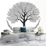 Tapete Fototapete 3d Effekt Einfacher Großer Baum, Tapeten Wandekoration Wohnzimmer Schlafzimmer Büro Flur Vliestapete Wandtapete Bildtapete Wand Dekoration 350 x 256 cm, Weiß