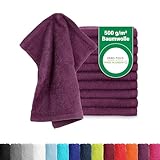 BaSaTex - 10er Pack Seiftücher für Gesichts- & Körperreinigung im Set - Frottee Seiflappen aus weicher Baumwolle in 30x30cm - Waschlappen Öko-Tex Made in Green Zertifiziert - Lila