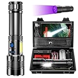 Shadowhawk Taschenlampe Led Aufladbar 500000 Lumen, XHM90.2 Led Taschenlampe Extrem Hell Mit COB Arbeitsleuchte USB Taschenlampen, 7 Modi Starke Taschenlampe Batteriebetrieben für Camping Notfälle