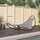 Xichuzi Schaukelliege mit Rollen Stahl & Textilene, Liegestuhl Balkon, Gartenliege, Sonnenliege, Deckchair, Saunaliege, Grau