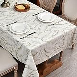 Plenmor Tischdecke Outdoor Wetterfest, Wachstuchtischdecke Abwischbare Tischdecke Plastik Table Cloth für Küche,Garten, Party, Outdoor (Large Leaf, 275x137cm)